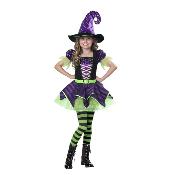 Girls Pretty Potion Purple and Black Kids Halloween Costume Dress in Size L - Picture 1 of 6
